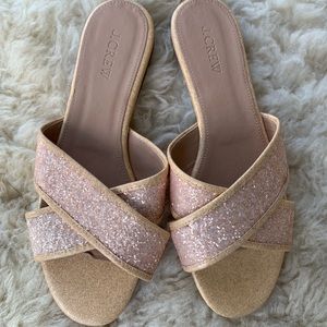 J. Crew Glitter Slides Sz 9